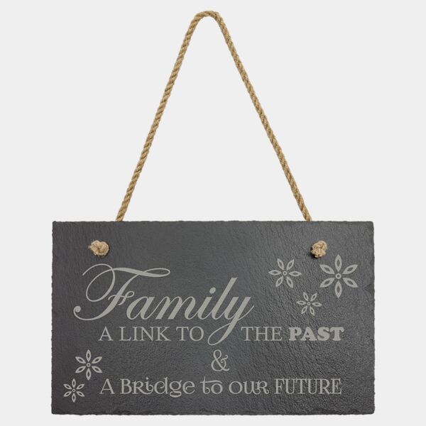 Rectangle Slate Decor with Hanger String (11 3/4" x 7" ) Thumbnail